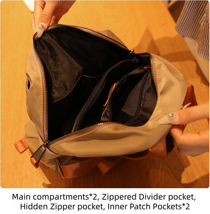 Oxford Lightweight Backpack for Women - Durable Zipper Top Travel Bag with Carry Handle, Water-Resistant Daypack