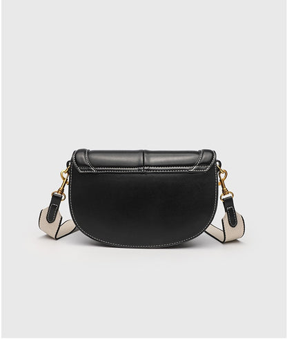 Shell Shape Saddle Bag - PU Flap Top Purse with Magnetic Closure, Women's Shoulder Bag with 2 Detachable Straps