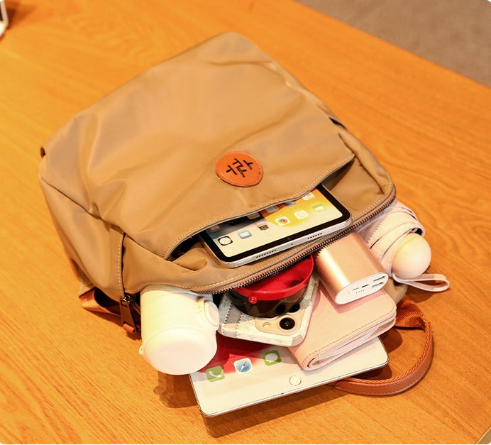 Oxford Lightweight Backpack for Women - Durable Zipper Top Travel Bag with Carry Handle, Water-Resistant Daypack