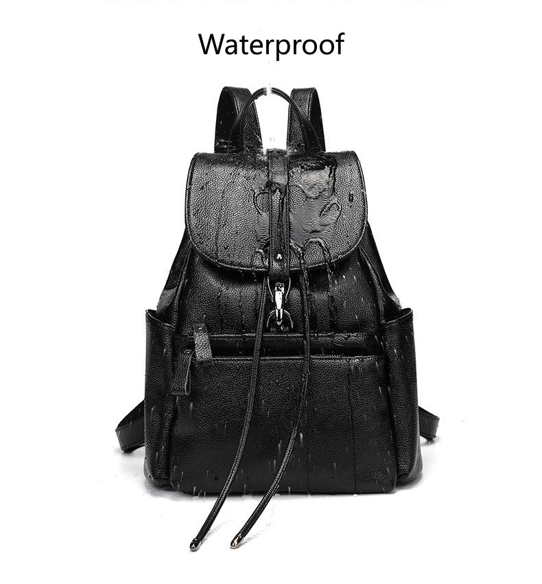 Women's Structured Anti-Theft Backpack, Drawstring Top with Buckle Flap Closure and Carry Handle