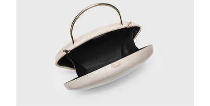 Urban Minimalist Clutch Bag - Acrylic Hard Shell Evening Purse with Detachable Chain, Square Horizontal Wedding Party Bag