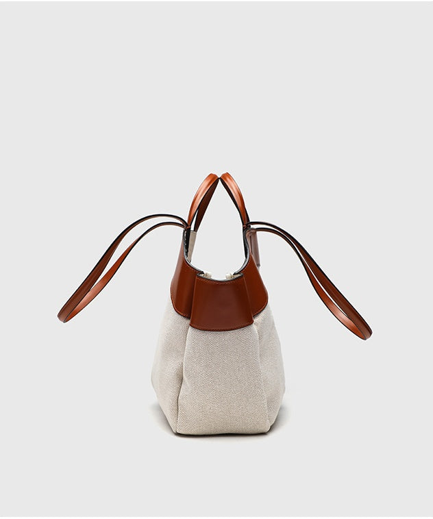 Linen Hobo Bag - Patchwork Large Capacity Tote for Work, Open Top Shoulder Bag with Handles