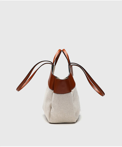 Linen Hobo Bag - Patchwork Large Capacity Tote for Work, Open Top Shoulder Bag with Handles