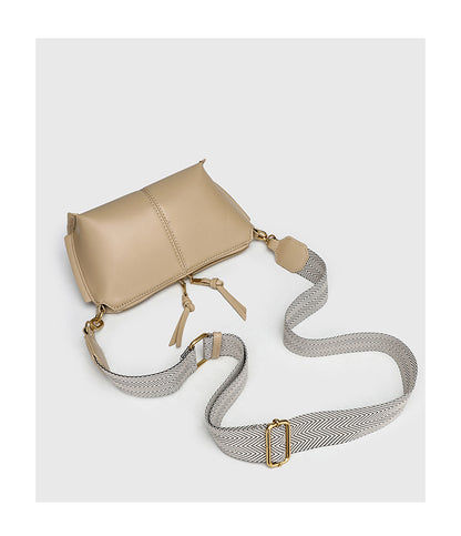 Double Zipper Shell Bag for Women - Lightweight Adjustable Crossbody Purse, Minimalist Commuter Bag with Detachable Strap