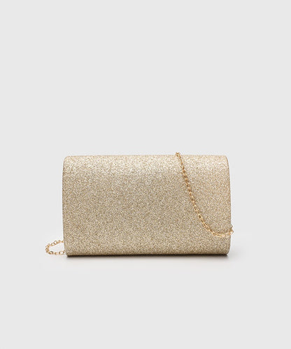 Horizontal Square Clutch Bag for Women, Elegant Polyester Evening Purse with Detachable Chain Strap