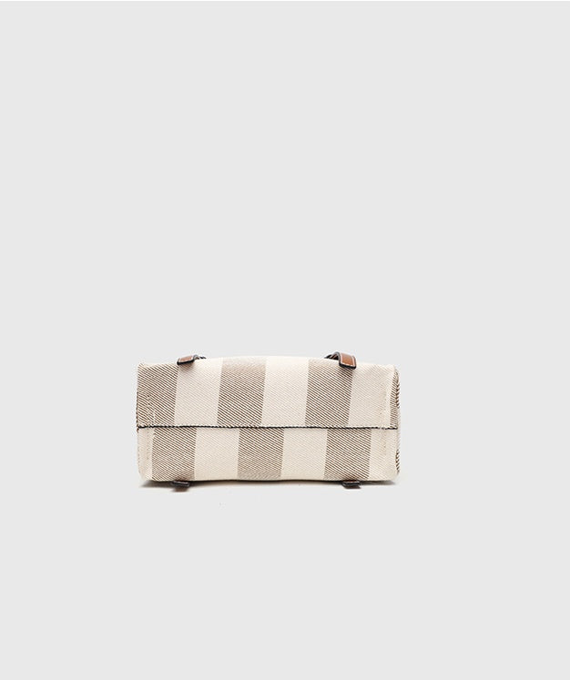 Canvas Tote Bag - Square Horizontal Shoulder Bag with Magnetic Closure, Versatile Crossbody Purse with 2 Detachable Straps