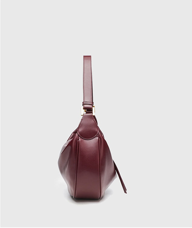 Vintage PU Shoulder Bag - Zipper Top Hobo Purse with Detachable Strap, Adjustable Underarm Bag