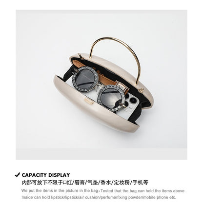 Urban Minimalist Clutch Bag - Acrylic Hard Shell Evening Purse with Detachable Chain, Square Horizontal Wedding Party Bag