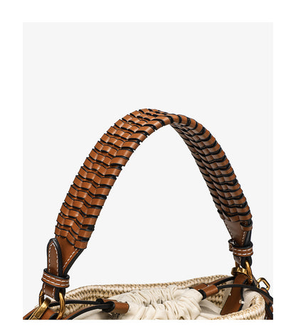 Woven Straw Beach Bag - Adjustable Detachable Shoulder Strap Bucket Bag, Women's Vacation Crossbody Purse for Resort Holiday