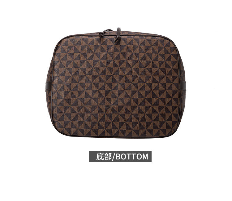 Large Capacity PU Bucket Bag for Women - Korean Style Drawstring Tote with Adjustable Strap, Commuter Shoulder Bag