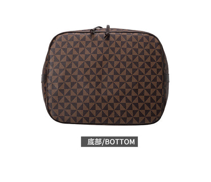 Large Capacity PU Bucket Bag for Women - Korean Style Drawstring Tote with Adjustable Strap, Commuter Shoulder Bag