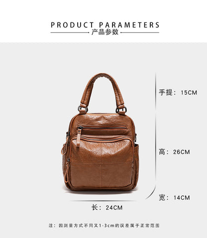 Convertible 3-Way Tote Bag for Women - Soft Vegan Leather Rectangle Zip Top Organizer with Multi-Pocket Panels