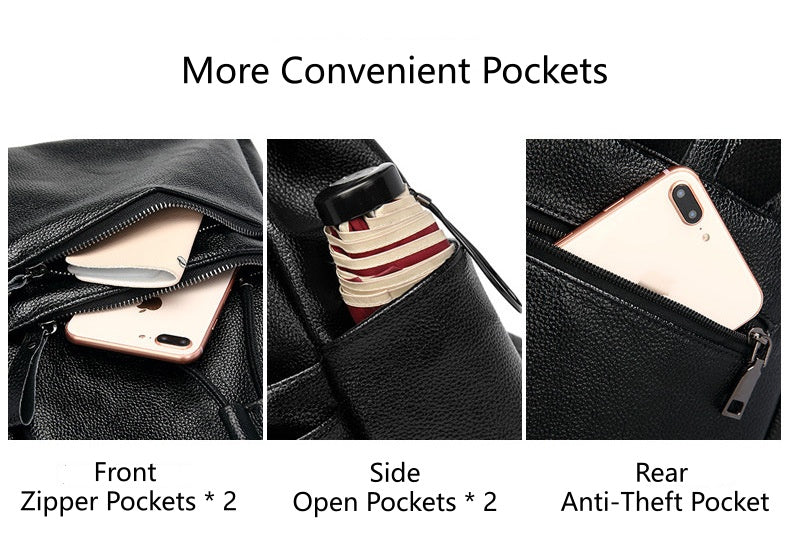 Women's Structured Anti-Theft Backpack, Drawstring Top with Buckle Flap Closure and Carry Handle