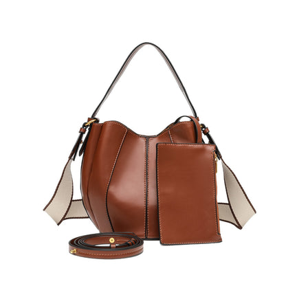 Bucket Shape Tote Bag for Women - Pumpkin Style Drawstring Closure with Magnetic Snap, Convertible Shoulder Bag and Mommy Bag