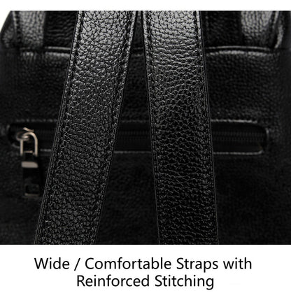 Women's Structured Anti-Theft Backpack, Drawstring Top with Buckle Flap Closure and Carry Handle