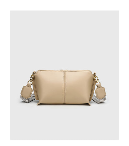 Double Zipper Shell Bag for Women - Lightweight Adjustable Crossbody Purse, Minimalist Commuter Bag with Detachable Strap