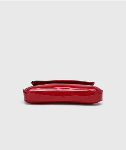 French Style Underarm Bag - PU Horizontal Square Flap Purse, Vintage Shoulder Bag with Adjustable Crossbody Strap