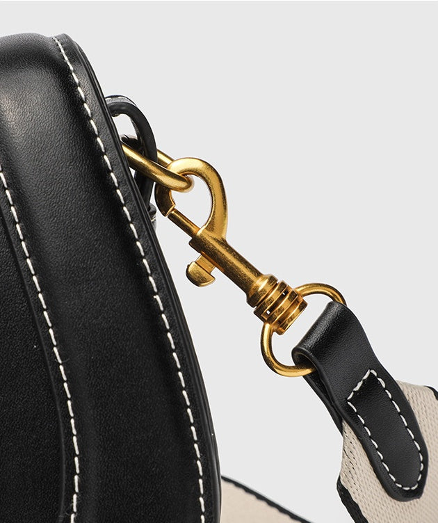 Shell Shape Saddle Bag - PU Flap Top Purse with Magnetic Closure, Women's Shoulder Bag with 2 Detachable Straps