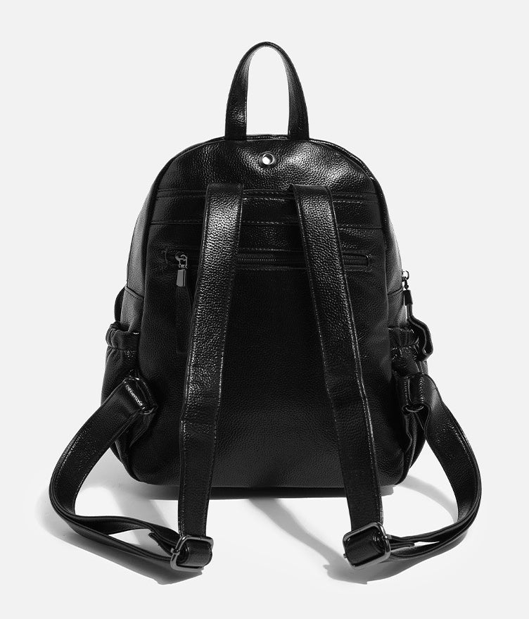 Waterproof PU Backpack - Large Capacity Travel Bookbag with Zip Top, Durable Student Backpack with Carry Handle