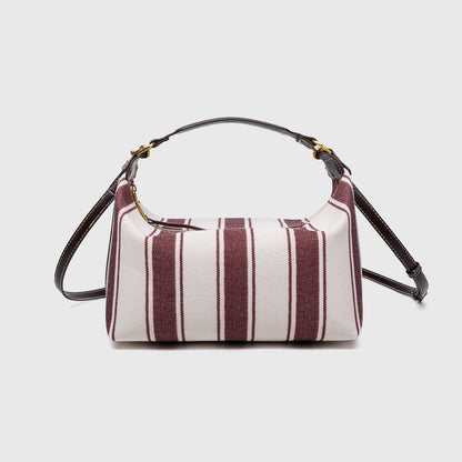 Pillow Shape Square Bag - Waxed PU Leather Zip Top Purse for Women, Convertible Shoulder Bag with 2 Detachable Straps