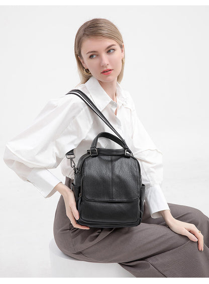 Women's Vertical Square Backpack, Waterproof Lightweight Multi-Pocket Bag with Shoulder Strap and Top Handle