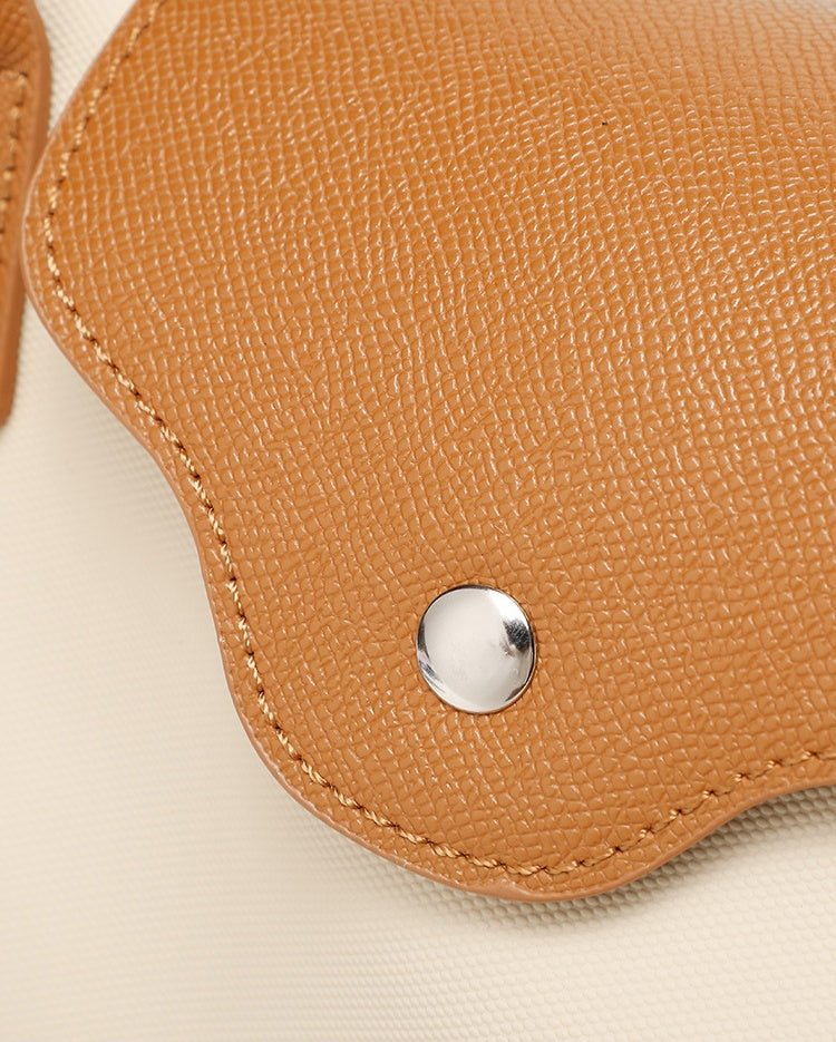 Commuter Bucket Tote Bag for Women - Large Capacity Nylon Shoulder Bag, Lightweight Color Block Work Bag