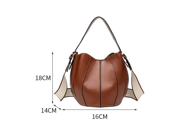 Bucket Shape Tote Bag for Women - Pumpkin Style Drawstring Closure with Magnetic Snap, Convertible Shoulder Bag and Mommy Bag