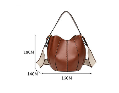 Bucket Shape Tote Bag for Women - Pumpkin Style Drawstring Closure with Magnetic Snap, Convertible Shoulder Bag and Mommy Bag