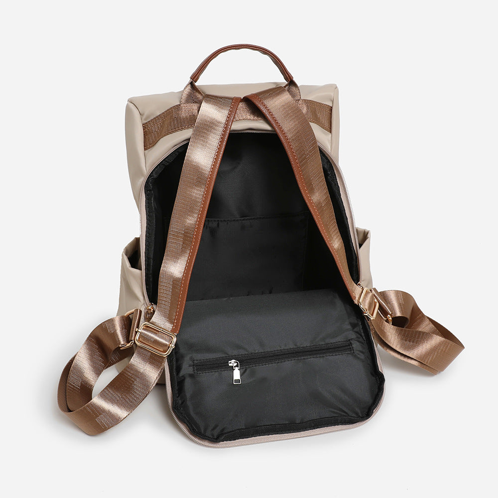 Double Zipper Anti-Theft Backpack for Women - Lightweight Large Capacity Canvas Travel Bag with Top Handle