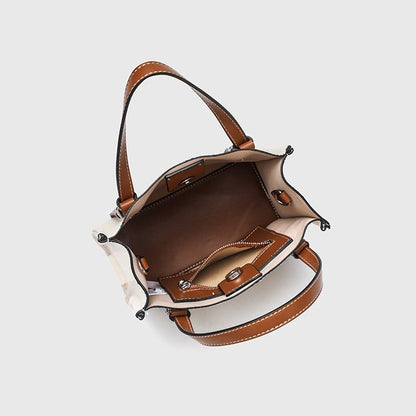 Canvas Tote Bag - Square Horizontal Shoulder Bag with Magnetic Closure, Versatile Crossbody Purse with 2 Detachable Straps