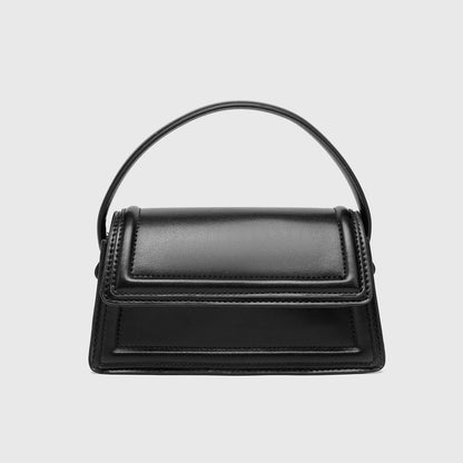 Magnetic Closure Saddle Bag - Adjustable Brown & Black PU Mini Crossbody Bag, Convertible Flap Handbag with Detachable Strap