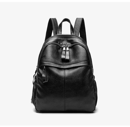 Women's Waterproof Pebbled Backpack, Multi-Layer Anti-Theft Bag with Dual Zippers & Carry Handle