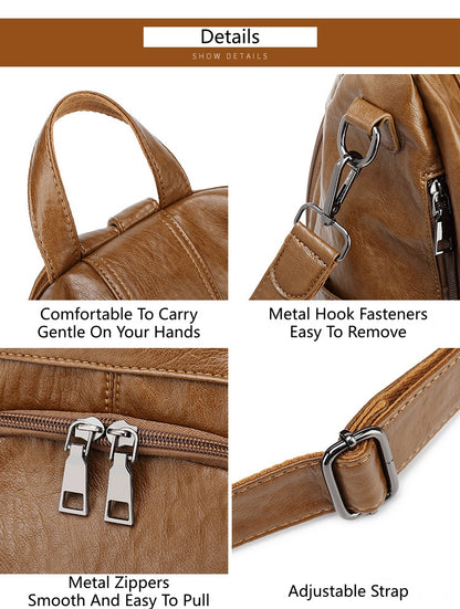 Women's Anti-Theft Backpack with Bow Decor, Lightweight Soft Student Rucksack and Top Handle