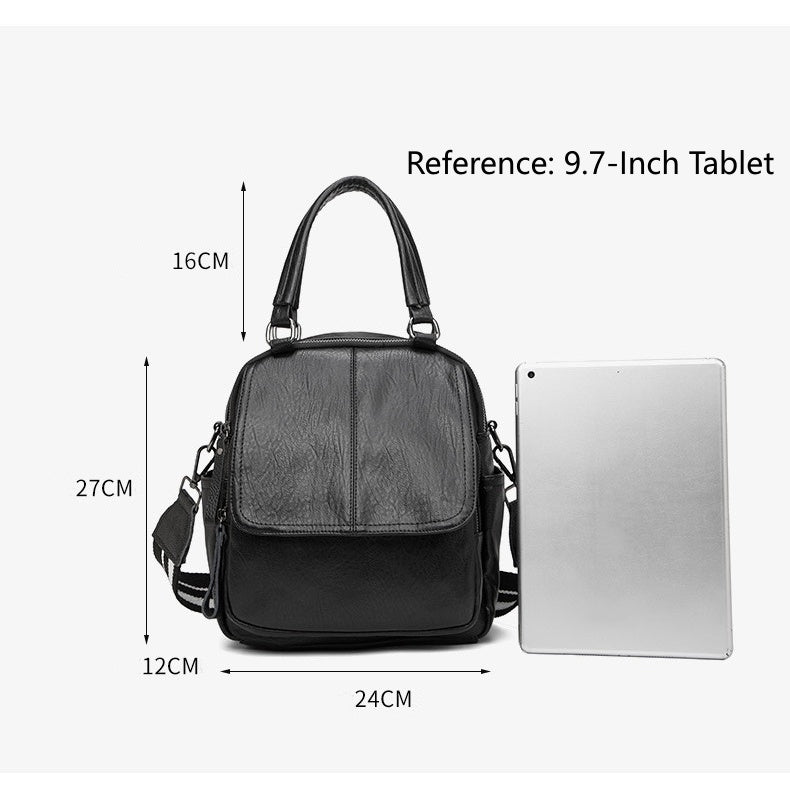 Women's Vertical Square Backpack, Waterproof Lightweight Multi-Pocket Bag with Shoulder Strap and Top Handle