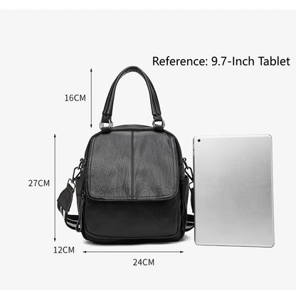 Women's Vertical Square Backpack, Waterproof Lightweight Multi-Pocket Bag with Shoulder Strap and Top Handle