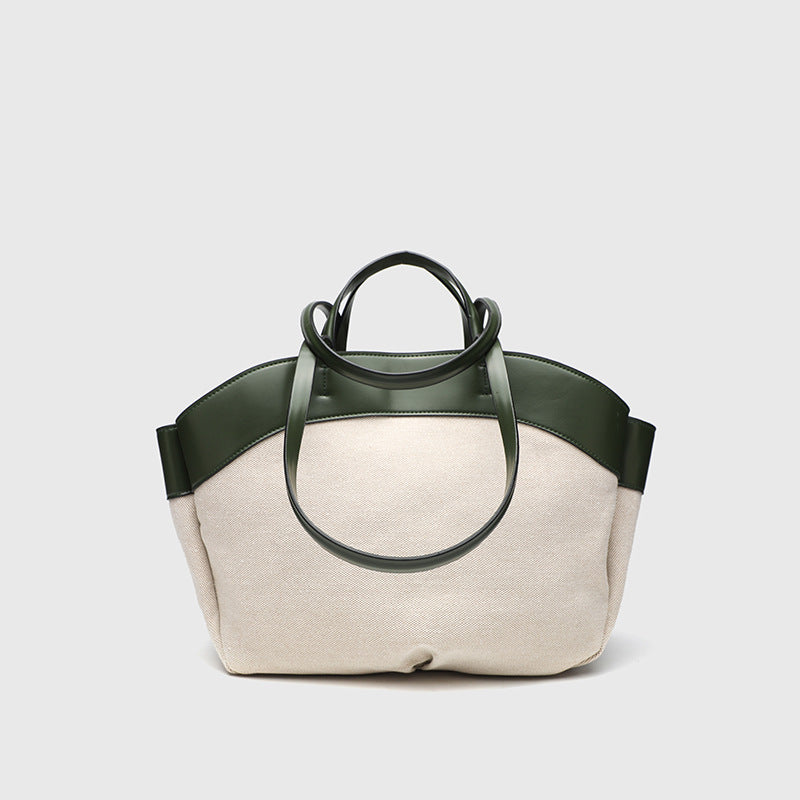 Linen Hobo Bag - Patchwork Large Capacity Tote for Work, Open Top Shoulder Bag with Handles