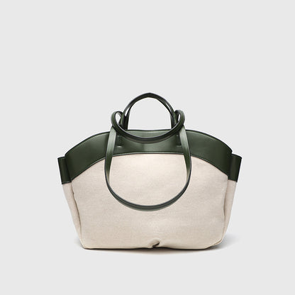 Linen Hobo Bag - Patchwork Large Capacity Tote for Work, Open Top Shoulder Bag with Handles