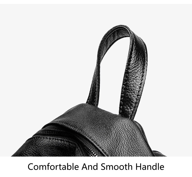 Women's Waterproof Pebbled Backpack, Multi-Layer Anti-Theft Bag with Dual Zippers & Carry Handle