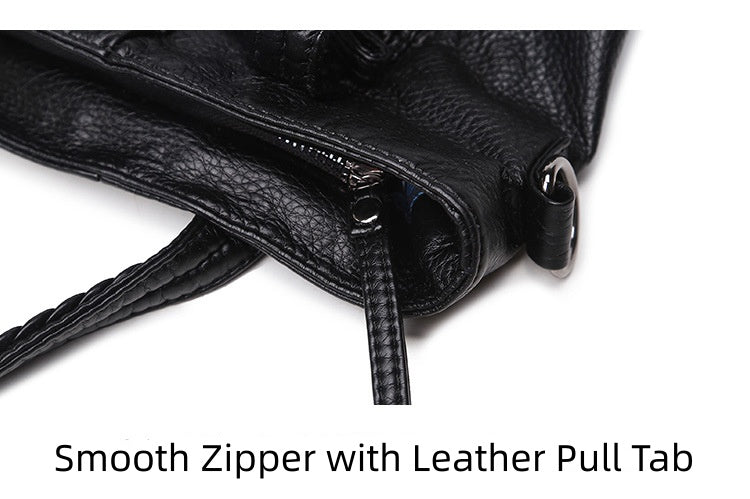 Horizontal Square Shoulder Bag - Soft PU Large Tote with Zipper Closure, Crossbody Purse with Top Handle