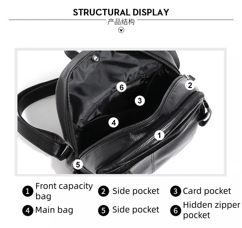 Waterproof PU Backpack - Large Capacity Travel Bookbag with Zip Top, Durable Student Backpack with Carry Handle