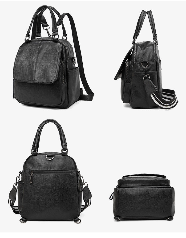 Women's Vertical Square Backpack, Waterproof Lightweight Multi-Pocket Bag with Shoulder Strap and Top Handle