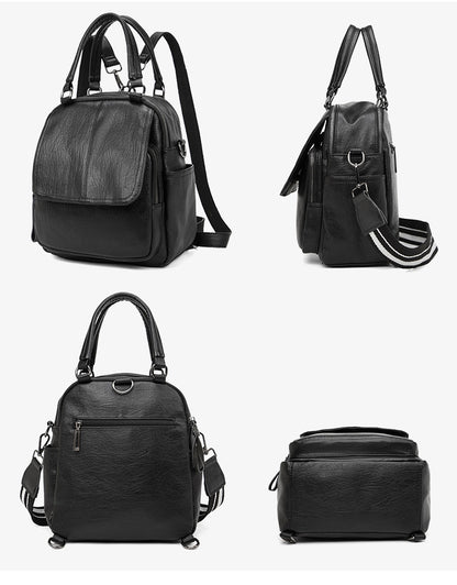 Women's Vertical Square Backpack, Waterproof Lightweight Multi-Pocket Bag with Shoulder Strap and Top Handle