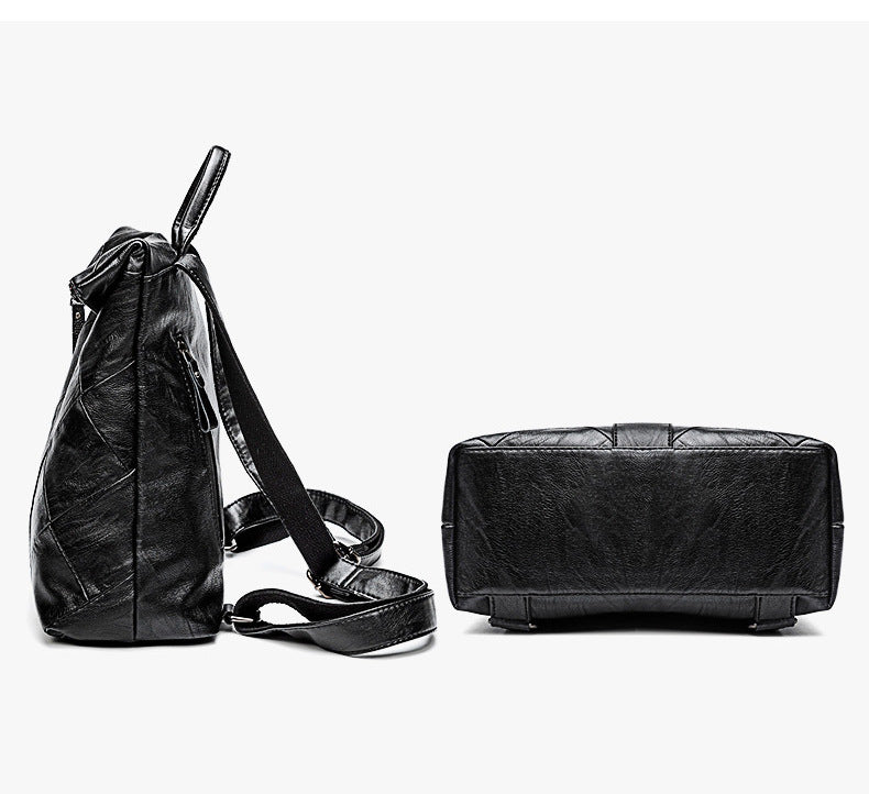 Women's Lock Secure Backpack with Multiple Pockets, Structured Soft Leather Travel Rucksack and Top Handle