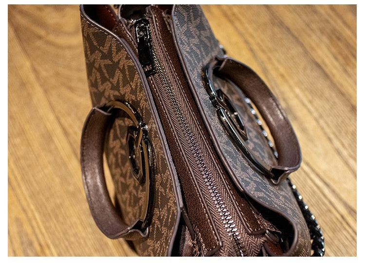 Retro Bucket Bag for Women - Large PVC Crossbody Purse with Metal Handle, Zip Top Boho Shoulder Bag