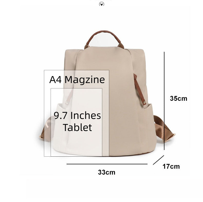 Double Zipper Anti-Theft Backpack for Women - Lightweight Large Capacity Canvas Travel Bag with Top Handle