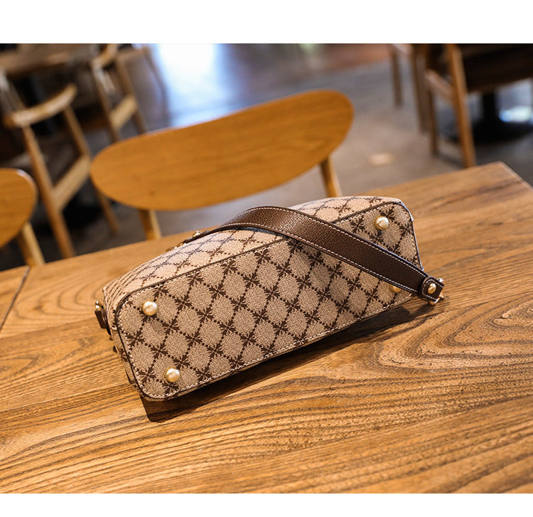 PU Shell Crossbody Bag - Vintage Style Chain Strap Shoulder Bag with Zipper Closure, Detachable Strap Hand Carry Purse