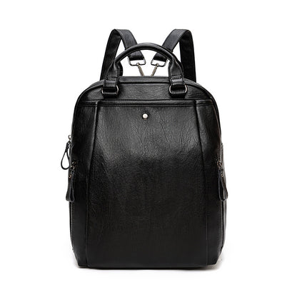 Women's PU Leather Backpack with Multiple Pockets, Convertible Shoulder Bag & Zipper Top Daypack