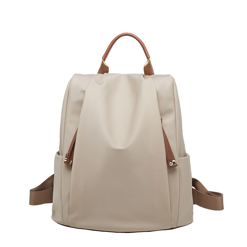 Double Zipper Anti-Theft Backpack for Women - Lightweight Large Capacity Canvas Travel Bag with Top Handle