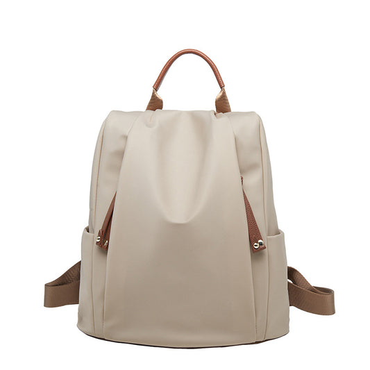 Double Zipper Anti-Theft Backpack for Women - Lightweight Large Capacity Canvas Travel Bag with Top Handle