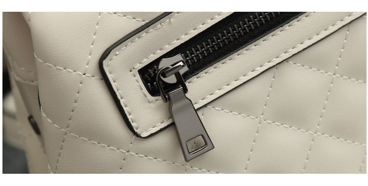 Vertical Doctor Bag for Women - Structured Square PU Quilted Lock Shoulder Bag, Convertible Crossbody & Top Handle Purse